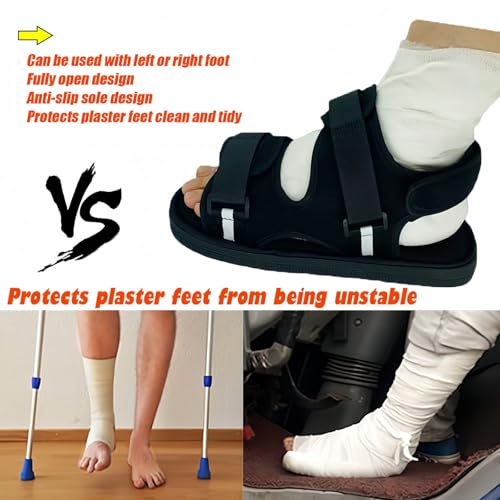 Medical open-toe plaster shoe, postoperative recovery shoes, plaster shoe covers medical boots suitable for foot sprains, ankle fractures, toes, suitable for left and right feet(S)