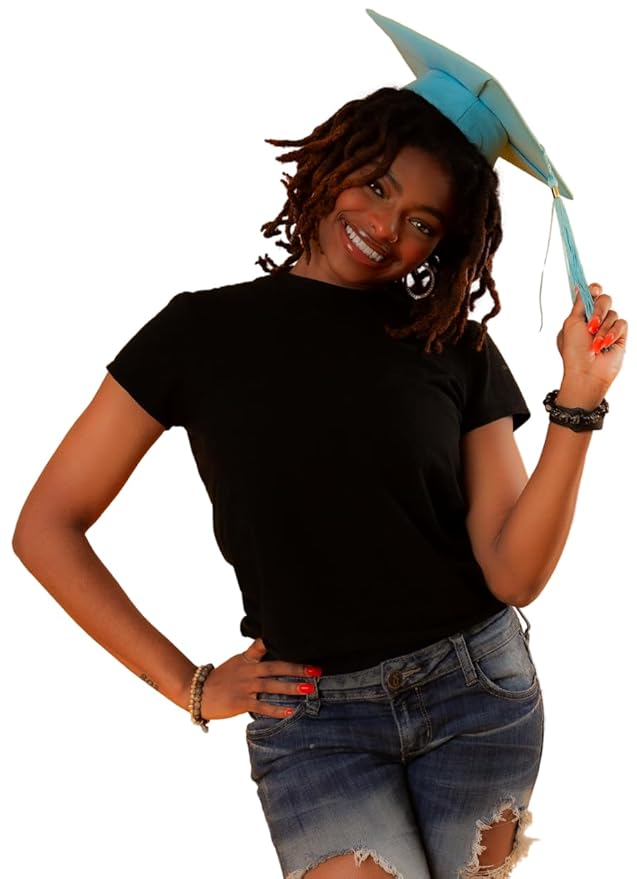 Grad Cap Remix - The ORIGINAL Graduation Cap Headband - Keep Your Natural Hair on Grad Day and Secure Your Cap - Black and Clear Headband Included
