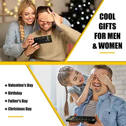 Christmas Stocking Stuffers Gifts for Men, White Elephant Gifts for Adults Dad Boyfriend Him Husband, 9 in 1 Multitool Tool Pen Set, Screwdriver, LED Light, Stylus, Bottle Opener, Ruler, Level(Black)