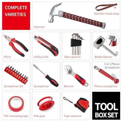 Thor Hammer Tool Box, 28pcs Multifunctional Home Repair Tool Set Excellent Hand Tool Novelty Christmas Gift for Men Prop Hammer (Silver)