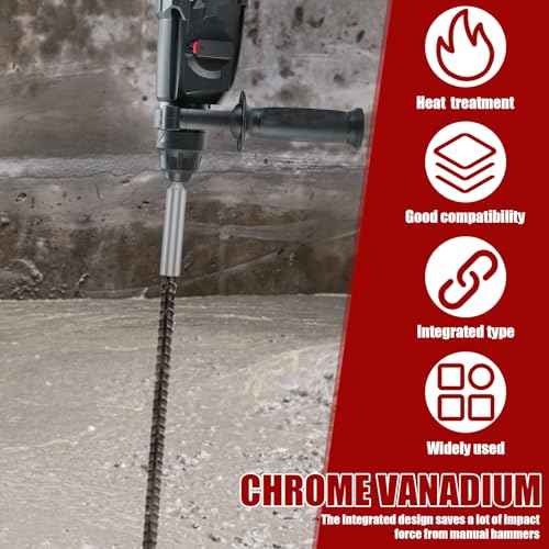 3PCS SDS Plus Ground Rod Driver Professional SDS Plus Ground Rod Bits Driver Socket One Piece Design for Commercial Industrial