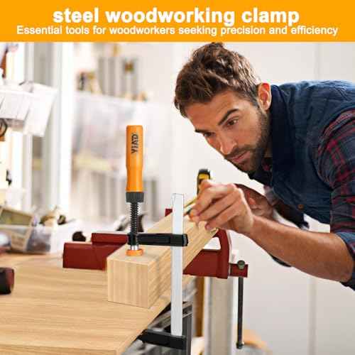 6-Inch Bar Clamps 4-Pack - 300 lbs Grip, Quick-Release F Clamps, Ergo Handle for Woodworking, DIY & Crafts