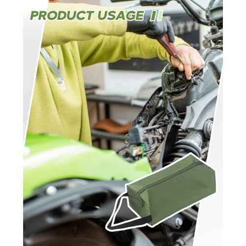 4 Pack Small Canvas Tool Bag, Canvas Pouch with Zipper for Organizer Storage Various Electrician Tools