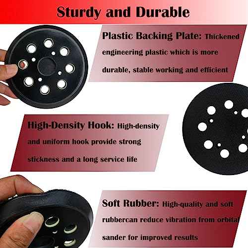 2 Pack 5 Inch 8 Hole Hook-and-Loop Replacemet Sanding Pad for SKIL SR211601 SR6604B SR660302 Random Orbital 5¡± Sander Pad