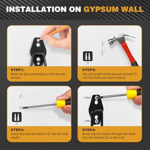 Steel Garage Storage Hooks, 16-Pack, Heavy Duty Wall Mount Hooks for Bike, Ladder, Garden Tools, Anti-Slip Coating