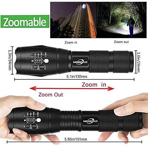 Tactical Flashlights 5 Pack Light Torch Flashlight Brightest LED Flashlight with 5 Modes Adjustable Waterproof Flashlight for Biking Camping