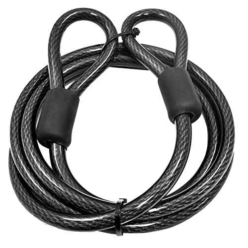 Lumintrail 10mm Heavy-Duty Security Cable, Vinyl Coated Braided Steel with Sealed Looped Ends (4', 7', 10', 15', or 30') (10-FT)