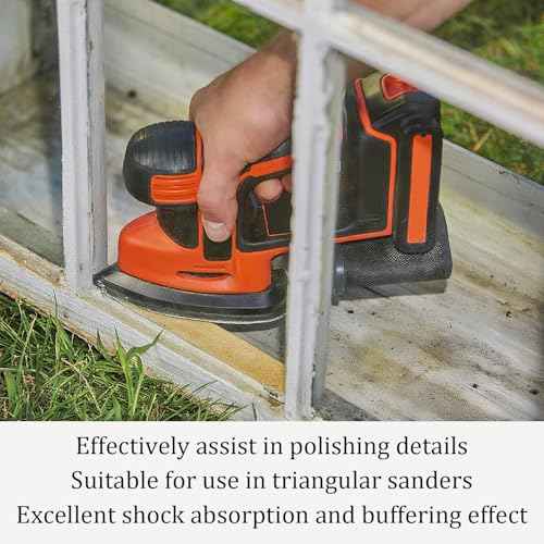 2 Pack Mouse Detail Sanding Interface Pads 5 Holes, Hook and Loop Mouse Sander Triangle Sanding Pads, Foam Pads for Detail Sander 140mm*100mm
