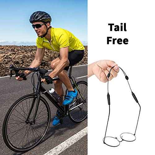 Adjustable Eyeglass Strap (Shark Style) - No Tail Sunglass Strap - Eyewear String Holder - With Bonus Glasses Cleaning Cloth