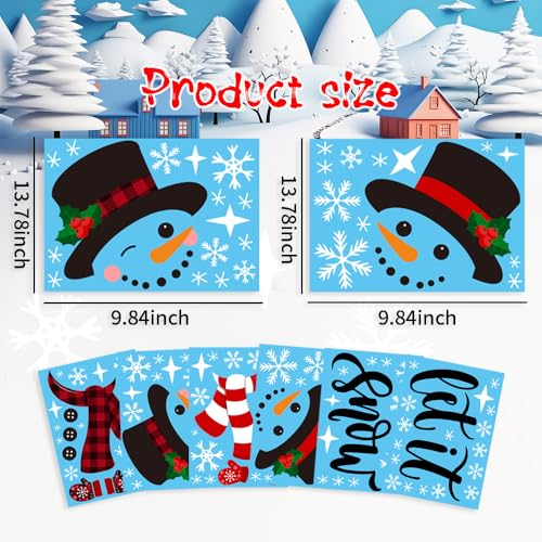 IMISHM 6 PCS Christmas Door Decorations Removable Christmas Wall Stickers Christmas Door Stickers Christmas Window Stickers for Christmas Winter Home Indoor Decorations