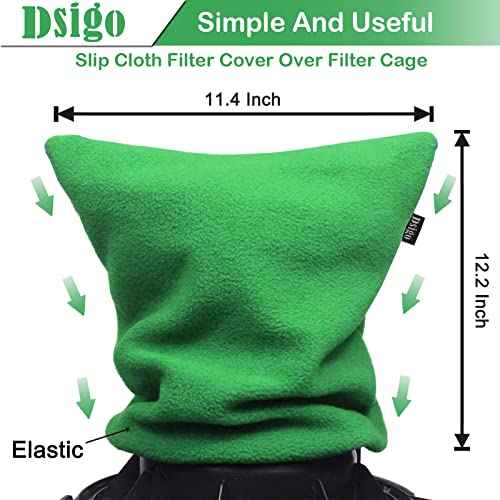Dsigo Shop Vac Filter Retainer Cover Bag Reusable Green Vacuum Dust Stopper Fits 4 to 16 Gallon Wet/Dry Vacuums, Filter 11" Diameter & 12" Tall