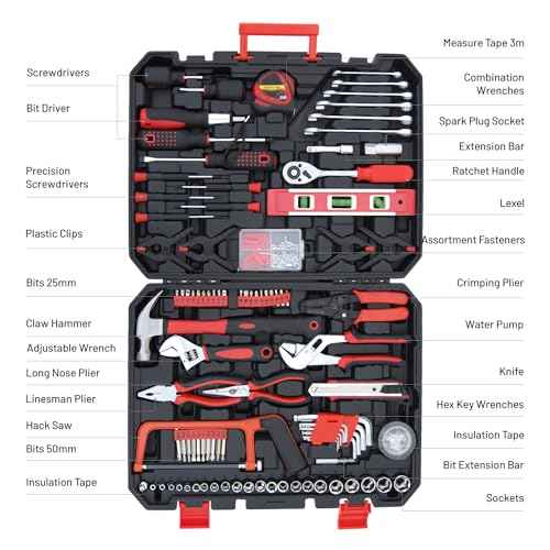 237 Piece Tools Set Professional All-in-One Home Tool Kit with Plastic Toolbox for College, General Household and Repair Set
