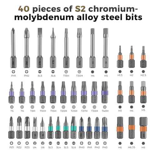 42 in 1 Magnetic Ratchet Screwdriver Set, Precision Screwdriver Mini Removable Self-assembly Magnetic DIY Precision Tool kit for Computer, Laptop, Game Console, Bicycles, Furniture, Ring Doorbell