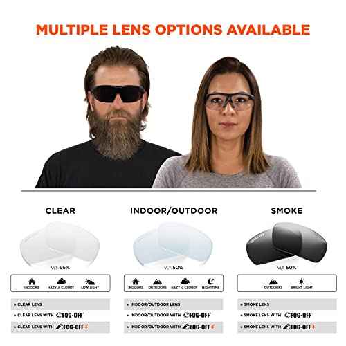 Ergodyne Skullerz SKOLL Anti Scratch Safety Glasses, Anti-Fog, ANSI z87.1