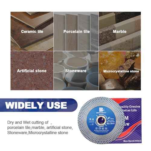 Diamond Porcelain Tile Saw Blade - BRSCHNITT 2pcs 4.5" Super Thin Diamond Cutting Grinding Disc with X Teeth Arbor 7/8¡°-5/8¡° for Ceramic Tiles,Granite,Marble Angle Grinder Circle Saw Blade