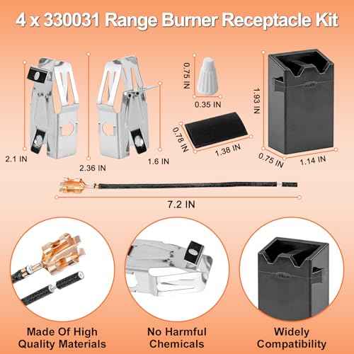 W10290350 W10290353 Porcelain Burner Drip Pans & MP22YA Electric Range Burner Element Unit Set & 330031 Range Burner Receptacle Kit by Cenipar-Compatible with Whirlpool Frigidaire Range Oven/Stove