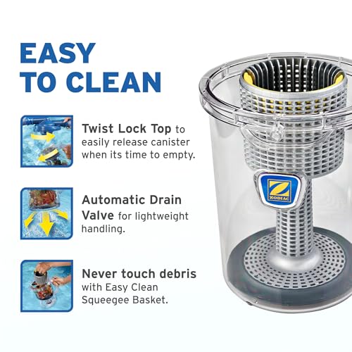 Zodiac Genuine Parts Cyclonic Leaf Catcher, Connects to Suction-Side Pool Cleaners to Capture Leaves & Other Debris, Universal Hose Connection Included