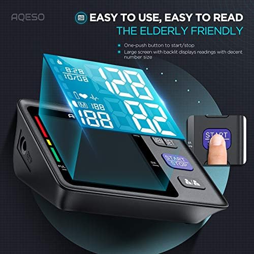 Blood Pressure Monitor Upper Arm with Large Cuff 9"-17", Automatic Digital Blood Pressure Cuffs for Home Use, Large LCD with Backlit, BP Machine with 2-User Mode