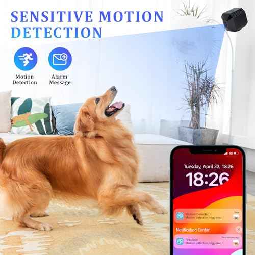 4K Camera - HD Nanny Cam for Indoor, Office, Pet - Mini Camera with App, HD Night Vision, Motion Detection Alert, Cloud & SD Storage