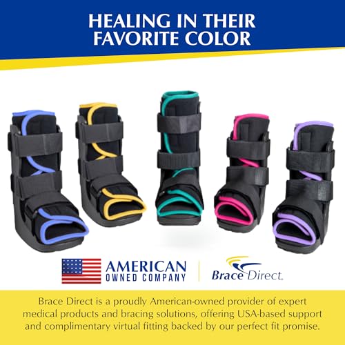 Brace Direct Kids Fracture Boot Pediatric Medical Walking Boot for Foot Injury, Sprained Ankle & Post-Surgery, Pink (Medium, US Kids 8.5K–11.5K)