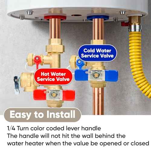 Upgrade 3/4 Inch IPS Isolator Tankless Water Heater Service Valve Kit, Isolation Valve with Pressure Relief Valve, Lead-Free Brass, Compatible with Rheem/Rinnai/EcoSmart/Navien/Noritz/Takagi/Bosch