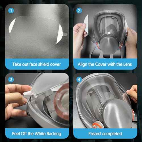 QZQ 60 Pack Peel Off Lens Cover Compatible with 3M Respirator Masks 6885, 6000, 6700, 6800, 6900 Series, Protective Cover