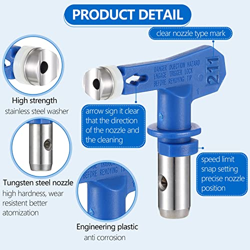 3 Pieces Spray Tips Airless Paint Spray Gun Sprayer Tip Guard Nozzle Seat Replacement for Airless Spray Paint Tip Nozzle Blue Airless Spray Paint Nozzle and Guard for Sprayer