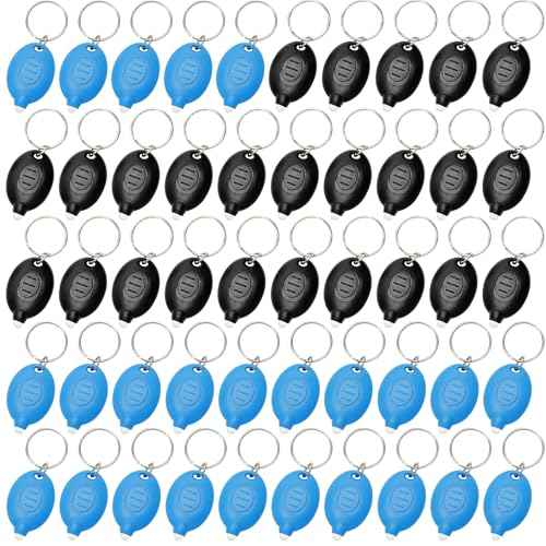 Mini UV LED Keychain Flashlight, Tiny Flashlight,Ultra Bright Light Key Ring Flashlight, 12 Lumen Portable Light Battery Powered with Key Ring for Outdoor Activities and Emergency Lightning (50PCS)