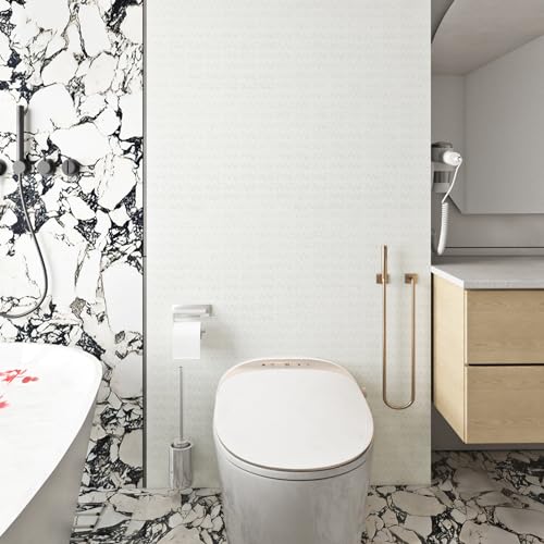 Livelynine Woven Grasscloth White Textured Wallpaper Stick and Peel Paintable Wallpaper for Bathroom Bedroom Vinyl Prepasted Embossed Wall Paper Self Adhesive Contact Paper for Cabinets 15.8X78.8