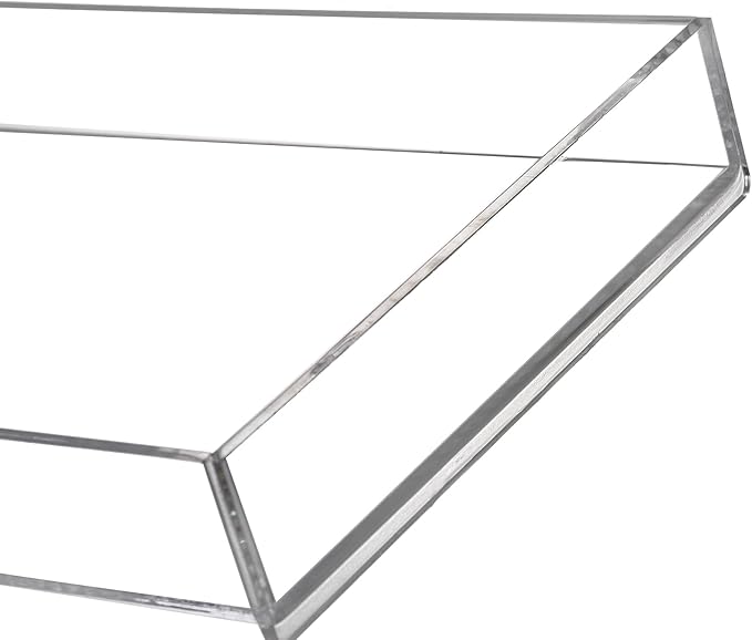 Peohud 3 Pack Acrylic Bathroom Trays, Clear Vanity Tray for Toilet Tank, Decorative Countertop Organizer for Perfume, Makeup, Cosmetics, Jewelry, Soap, Candle, Plant, 12 x 5.1 x 1.2 Inches