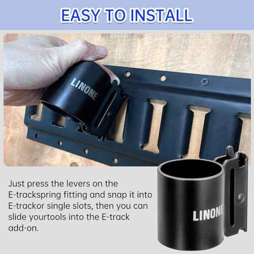 Linone 6 Pack E-Track Tool Holders, E Track Heavy Duty Circular Tube Tool Holder Organizer for Enclosed Trailer, E Track Circular Tube Hangers to Keep Rakes, Broom|E Track Shovel Holder