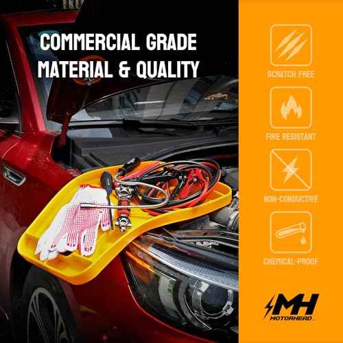 MOTORHEAD Super Grip Silicone Tool Tray Set (4-Piece: 23¡±, 16¡±, 12¡± & 4¡±) Magnetic, Non-Slip, Anti-Scratch,Withstands Temperatures Up to 248¡ÆF/120¡ÆC, Non-Conductive & Anti-Static, Orange (AT06006G)