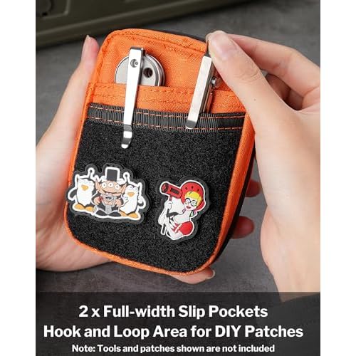 VIPERADE VE31 Small EDC Pouch, Men's Pocket Organizer, Small EDC Organizer Multitool Pouch for Camping/Hiking/Bushcraft (Orange)