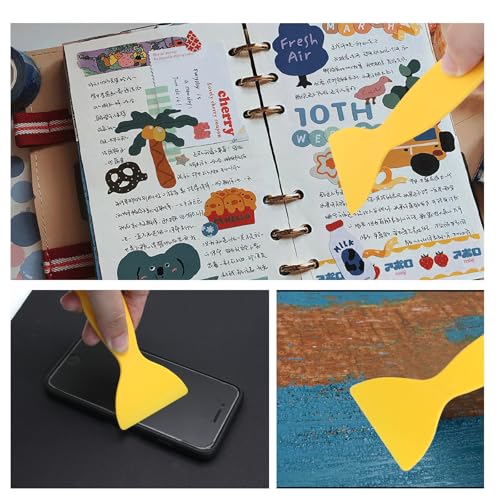 Hordion 10 Pcs Plastic Spatula Scraper Putty Knife, Air Bubble Remover Sticker Installation Tool Flexible Paint Scraper for 3D Printing Resin Removal Spackling Patching Decal Wallpaper