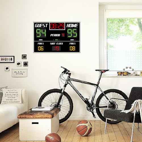 SUPERDANT Basketball Scoreboard Wall Stickers Self Adhesive Decals Basketball Scoreboard Wall Decor Vinyl Art Mural Decals Waterproof Decoration for Kids Room Home Living Room Bedroom 37.7x23.6in