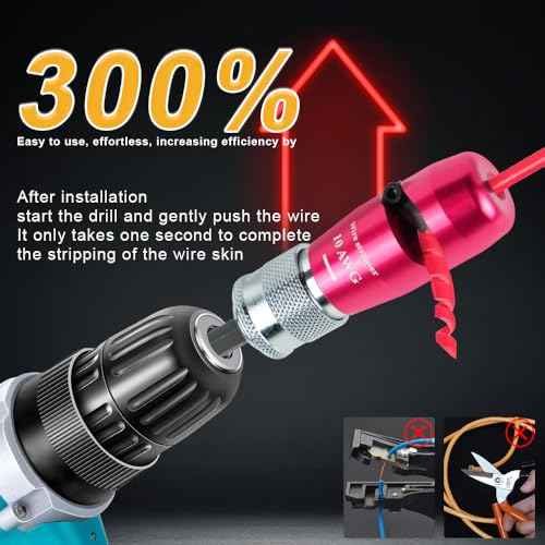 2025 Upgraded Wire Stripper for Drill (14-12-10-8-6 AWG) - Electric Universal Wire Stripper Tool for Drill, Includes 5 Pcs Wire Strippers, 2 Pcs Wire Twisters, 5 Pcs Wire Nuts£¬3 Connector And a Buckle