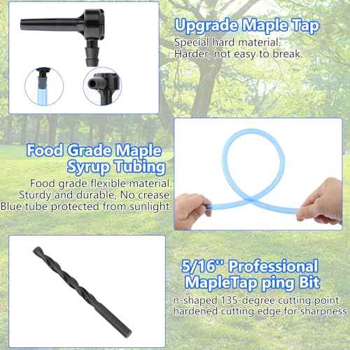 Maple Syrup Tapping Kit, Upgrade Maple Taps Set Include (30) Maple Syrup Taps, 66 -Ft Food Grade Tubing, 1 Drill Bit, Maple Tree Tapping Kit for Experts or Beginners (30 SET)