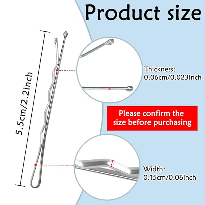 330 Pcs 2.2 Inch Hair Bobby Pins Silver With Box, Silver Bobby Pins For Gray Hair, YINGFENG Reusable Non Slip Hair Pins, This Gray Hair Pins For Women, Girls And Kids