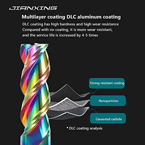 1/8" Extra Long Carbide Square End Mill for Aluminum, Copper Alloy, Plastic, 3" Overall Length End Mill Bits, 3 Flute HRC 55 Deg DLC Coating, CNC Router Bits (1 Pieces)