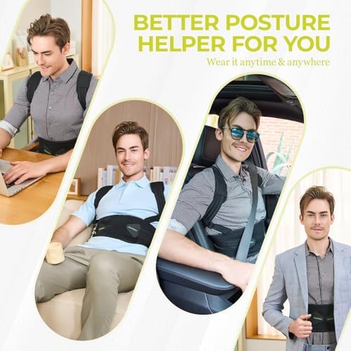 Posture Corrector for Back Support: Relief Shoulder Lumbar Upper Lower Pain for Hunchback Scoliosis - Adjustable Back Brace for Women & Men (Small/M)