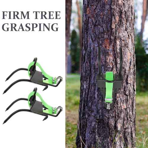 GANAZONO Tree Climbing Spike Set Safety Adjustable Belt Lanyard Rope Belt 2 Gears