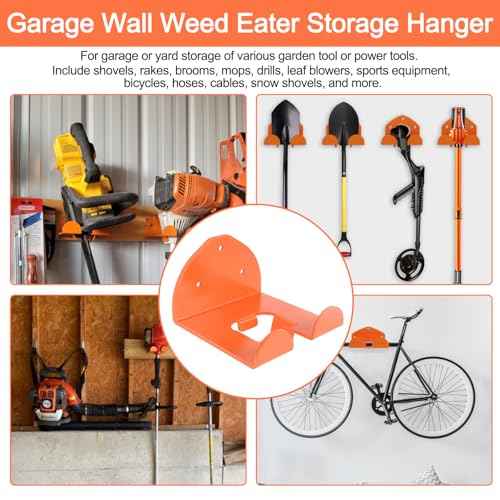 Weed Eater Rack Garage Wall Organizer, Garage Tool Organizer Weedeater Hanger Wall Mount For String Trimmer Hanger, Hedge Trimmer Rack Garden Tool Organizer (2 Pack)