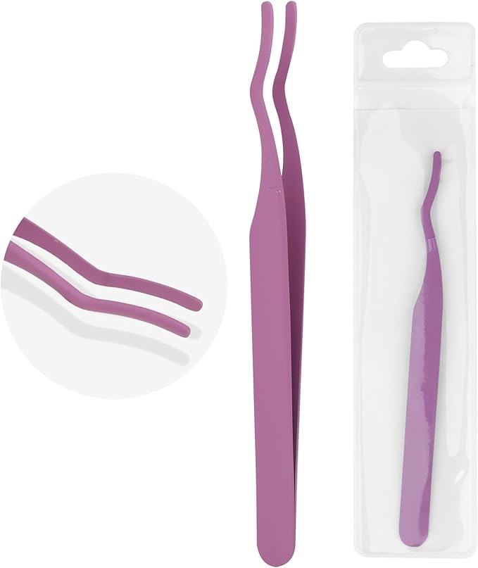 WENDY Eyelash Extensions Lash Tweezers Precision Fiber Stainless Steel Lash Applicator Tool Precision Fiber Mega Lash Tweezers Eyelid Tape & Extensions Use at HomeÃ¯Â¼ÂPurple-1Ã¯Â¼Â