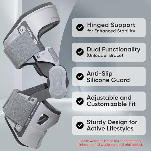 DDS, Inc. OA Pro Decompression Knee Braces - Arthritis Knee Support for Degeneration, Meniscus Tear, Bone-on-Bone Pressure Relief - Dual Unloading for Medial & Lateral Stability (XLarge)