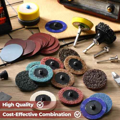 540 Pack 2 Inch Sanding Discs Pad Variety Kit Discs Set for Drill Grinder Rotary Tools Die Grinder Accessories with 1/8"&1/4" Shank Backer Plate Sanding Pads Includes 36-3000 Grit