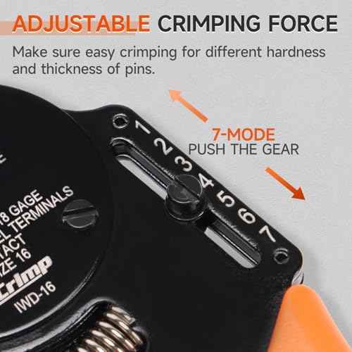 iCrimp Deutsch Crimp Tool Kit, Closed Barrel Crimper 4 Way Indent, 8 Impression Deutsch Crimper for Solid Contacts Gage 14,16&18 with 105PCS DT Connector Kit for Automotive Electrical