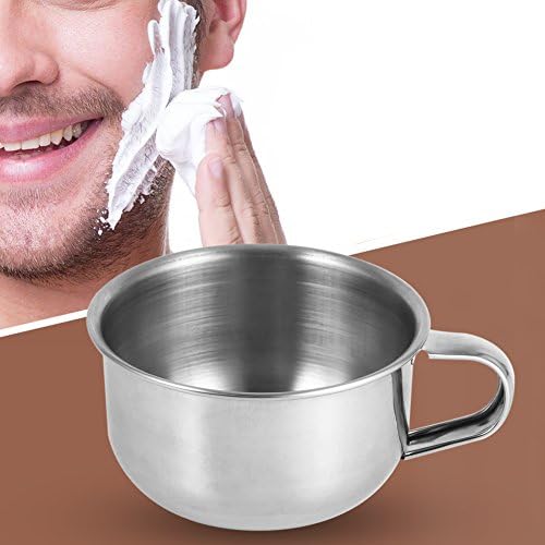 Shaving Bowl, Stainless Steel Metal Shaving Soap Mug Bowl Cup Shaver Cleansing Foam Tool Shaving Cup Lather Bowl for Man Shaving Barbers Shop Utensil, Silver