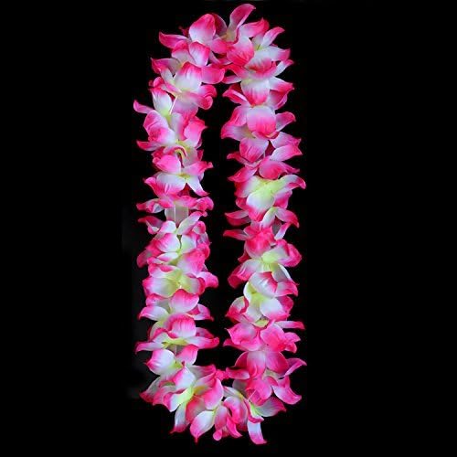 Yansanido 4 Pcs Pink Hawaiian Leis for Graduation Party, Dance Party, Photo Prop in Outdoors (Pink)