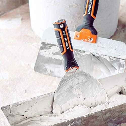 VANQUISH Stainless Steel Putty Knife 1 Inch Scraper with Soft Grip Handle and Metal Hammer End (3560)