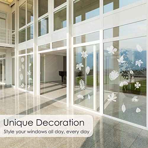 Outus 32 Pieces Leaf Window Strike Prevention Stickers Bird Deterrent Decals Anti Collision Window Clings Hummingbird Butterfly Leaf Shapes Static Stickers Prevent Bird Strikes on Glass